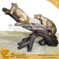 life size climbing on tree Leopard Sculptures for garden decoration